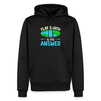 Flache Erde ist die Antwort Verschwörungstheorie - Männer Premium Bio Hoodie - Schwarz - Vorne - Nico (187cm)