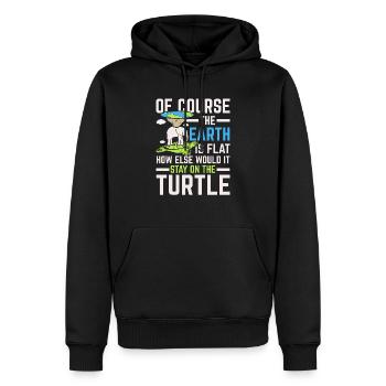 Flat Earth Society Théorie du complot Flat Earther - Sweat à capuche Premium bio Homme - noir - Devant - Nico (187cm)