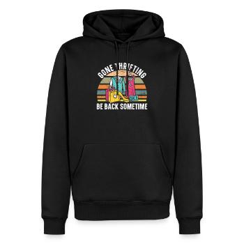 Thrifing Be Back Sometime Schnäppchenjagd - Männer Premium Bio Hoodie - Schwarz - Vorne - Nico (187cm)