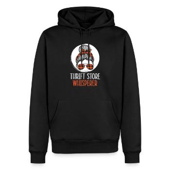 Secondhand-Ladenflüsterer Sparsame Schnäppchenjagd - Männer Premium Bio Hoodie - Schwarz - Vorne - Nico (187cm)