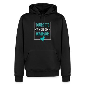 Tourette-Syndrom Krieger Teal Ribbon Störung - Männer Premium Bio Hoodie - Schwarz - Vorne - Nico (187cm)