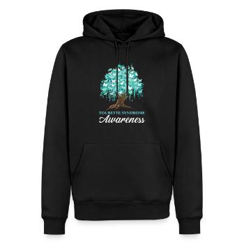 Tourette-Syndrom Bewusstsein Teal Ribbon Disorder - Männer Premium Bio Hoodie - Schwarz - Vorne - Nico (187cm)