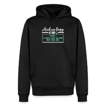 Archäologie Mädchen Archäologin Fossilienjäger - Männer Premium Bio Hoodie - Schwarz - Vorne - Nico (187cm)