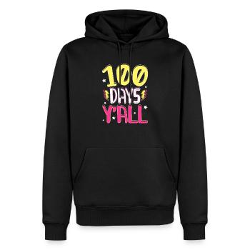 Alles Gute zum 100. Schultag Lehrer Student Educator - Männer Premium Bio Hoodie - Schwarz - Vorne - Nico (187cm)