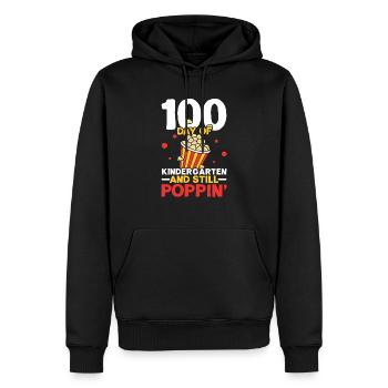 100 Tage Kindergarten und immer noch Poppin' Popcorn - Männer Premium Bio Hoodie - Schwarz - Vorne - Nico (187cm)