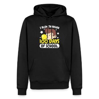 Ich habe 100 Tage Schule Bubble Gum Lover durchgepustet - Männer Premium Bio Hoodie - Schwarz - Vorne - Nico (187cm)