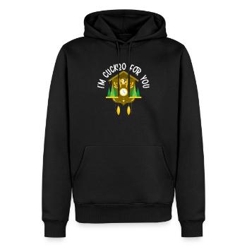 Je suis Coucou pour toi Saint-Valentin Jour des cœurs Oiseau - Sweat à capuche Premium bio Homme - noir - Devant - Nico (187cm)