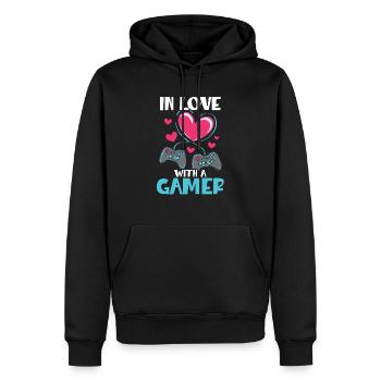 In Love With A Gamer Valentines Day Video Game - Men’s Premium Organic Hoodie - black - Front - Nico (187cm)