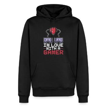 In Love With A Gamer Valentines Day Video Game - Men’s Premium Organic Hoodie - black - Front - Nico (187cm)