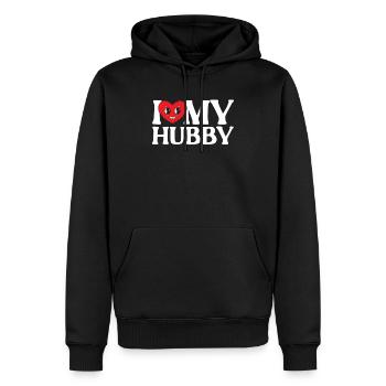 Ich liebe meinen Mann Valentinstag Hochzeit Amor Liebe - Männer Premium Bio Hoodie - Schwarz - Vorne - Nico (187cm)