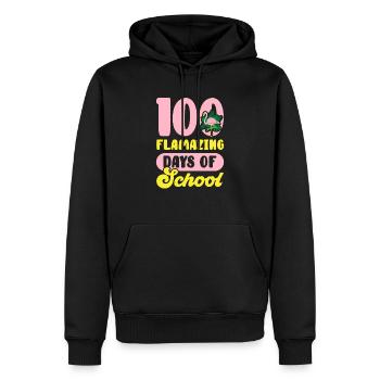 100 jours Flamazing de l’enseignant Flamingo - Sweat à capuche Premium bio Homme - noir - Devant - Nico (187cm)
