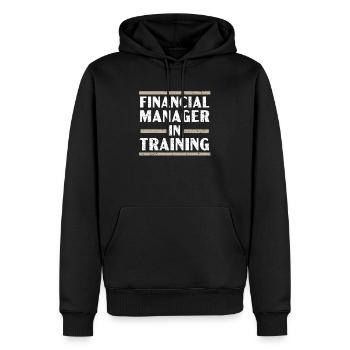 Responsable Financier En Formation Métier - Sweat à capuche Premium bio Homme - noir - Devant - Nico (187cm)