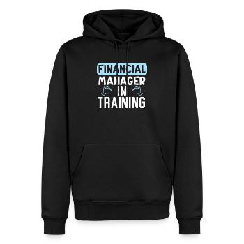 Responsable Financier En Formation Métier - Sweat à capuche Premium bio Homme - noir - Devant - Nico (187cm)