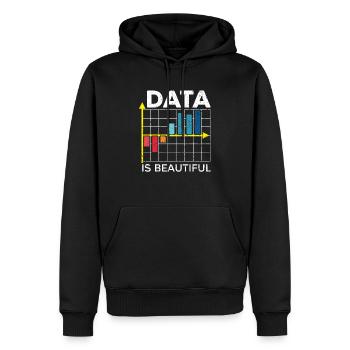 Data Is Beautiful Statistiques Emploi Statisticien - Sweat à capuche Premium bio Homme - noir - Devant - Nico (187cm)