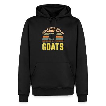 Leicht abgelenkt von Goats Ranch Farm Tier - Männer Premium Bio Hoodie - Schwarz - Vorne - Nico (187cm)