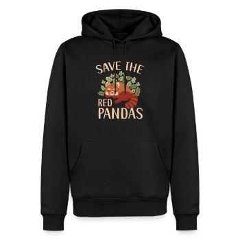 Rette das Red Pandas Bear Whisperer Wildlife Tier - Männer Premium Bio Hoodie - Schwarz - Vorne - Nico (187cm)