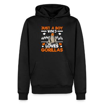 Juste un garçon qui aime les gorilles Ape Monkey Lover - Sweat à capuche Premium bio Homme - noir - Devant - Nico (187cm)