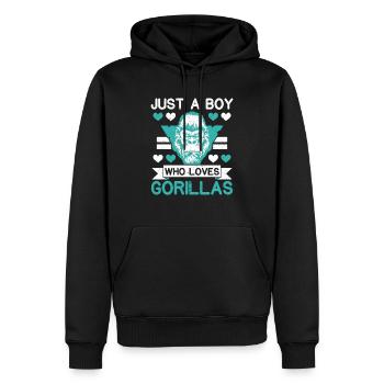 Juste un garçon qui aime les gorilles Ape Monkey Lover - Sweat à capuche Premium bio Homme - noir - Devant - Nico (187cm)
