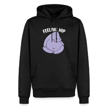 Feeling Hip Nilpferd Tier Nilpferd Liebhaber - Männer Premium Bio Hoodie - Schwarz - Vorne - Nico (187cm)