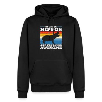 Weil Flusspferde verdammt tolle Nilpferde sind - Männer Premium Bio Hoodie - Schwarz - Vorne - Nico (187cm)