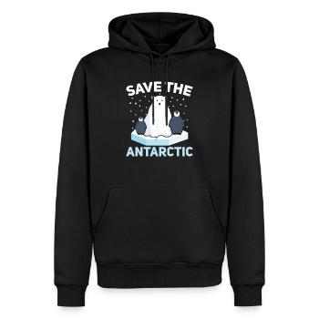 Rettet den antarktischen Eisbären Arctic Ice Bear - Männer Premium Bio Hoodie - Schwarz - Vorne - Nico (187cm)