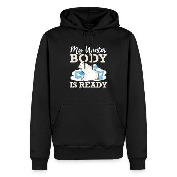 Mein Winterkörper ist bereit Eisbär Eisbär Eisbär - Männer Premium Bio Hoodie - Schwarz - Vorne - Nico (187cm)