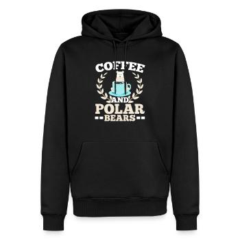 Café et ours polaires Ours de glace animal arctique - Sweat à capuche Premium bio Homme - noir - Devant - Nico (187cm)