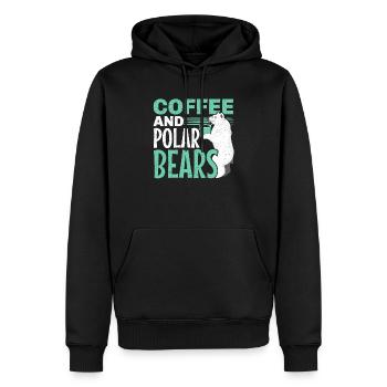 Café et ours polaires Ours de glace animal arctique - Sweat à capuche Premium bio Homme - noir - Devant - Nico (187cm)