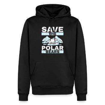 Sauvez les ours polaires Arctic Animal Ice Bear Lover - Sweat à capuche Premium bio Homme - noir - Devant - Nico (187cm)