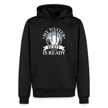 Mon corps d'hiver est prêt Ours polaire Arctic Ice Bear - Sweat à capuche Premium bio Homme - noir - Devant - Nico (187cm)