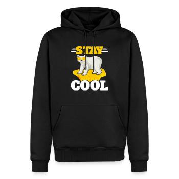 Bleiben Sie kühler Eisbär-arktischer Tier-Eisbär-Liebhaber - Männer Premium Bio Hoodie - Schwarz - Vorne - Nico (187cm)