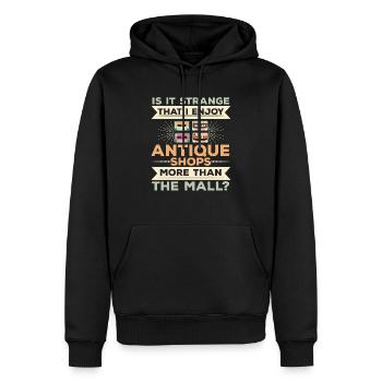 J’aime les magasins d’antiquités plus que les antiquaires du centre commercial - Sweat à capuche Premium bio Homme - noir - Devant - Nico (187cm)