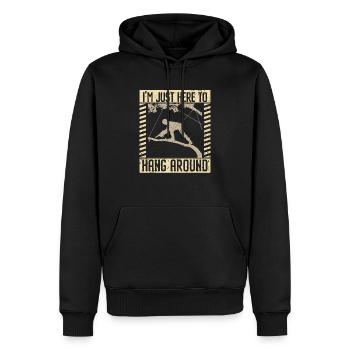 Je suis juste ici pour traîner autour de l’arboriculteur bûcheron bois - Sweat à capuche Premium bio Homme - noir - Devant - Nico (187cm)