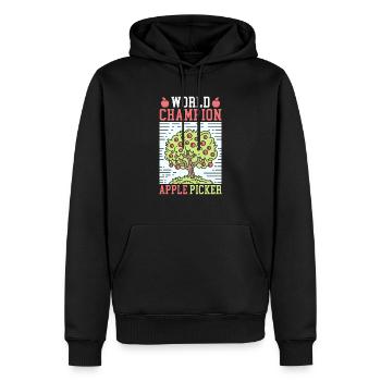 Champion du monde Apple Picker Apple Fruit Lover - Sweat à capuche Premium bio Homme - noir - Devant - Nico (187cm)