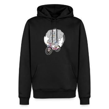 Fahrrad Elefant Flüsterer Tier Zookeeper Fahrrad - Männer Premium Bio Hoodie - Schwarz - Vorne - Nico (187cm)