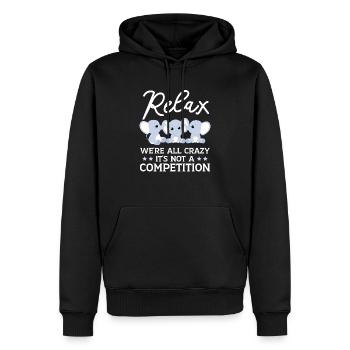 Détendez-vous, nous sommes tous fous Ce n’est pas une compétition - Sweat à capuche Premium bio Homme - noir - Devant - Nico (187cm)