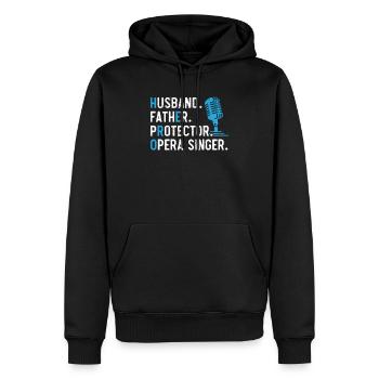 Mari Père Protecteur Chanteur d’opéra Chant - Sweat à capuche Premium bio Homme - noir - Devant - Nico (187cm)