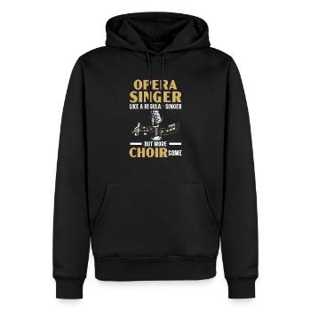 Chanteur d’opéra Un chanteur régulier mais plus choral - Sweat à capuche Premium bio Homme - noir - Devant - Nico (187cm)