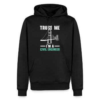 Truss Me I'm A Civil Engineer Engineering - Men’s Premium Organic Hoodie - black - Front - Nico (187cm)