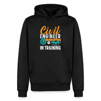 Ingénieur civil en formation Génie Civil - Sweat à capuche Premium bio Homme - noir - Devant - Nico (187cm)