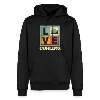 J’adore Curling Curler Sport Lover Curling Stone - Sweat à capuche Premium bio Homme - noir - Devant - Nico (187cm)