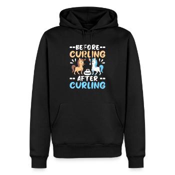 Joueur de curling Curler Sport Lover Pierre de curling - Sweat à capuche Premium bio Homme - noir - Devant - Nico (187cm)