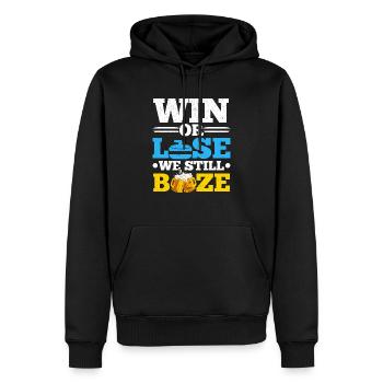 Gagner ou perdre Nous continuons à boire de l’alcool Joueur de curling à la bière - Sweat à capuche Premium bio Homme - noir - Devant - Nico (187cm)