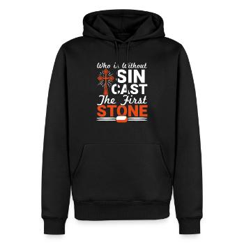 Wer ist ohne Sünde Cast Der erste Stein Curling - Männer Premium Bio Hoodie - Schwarz - Vorne - Nico (187cm)