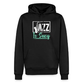 Jazz est saxophoniste saxophoniste saxy musicien - Sweat à capuche Premium bio Homme - noir - Devant - Nico (187cm)