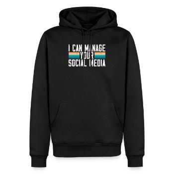 Je peux gérer votre profession de média social - Sweat à capuche Premium bio Homme - noir - Devant - Nico (187cm)
