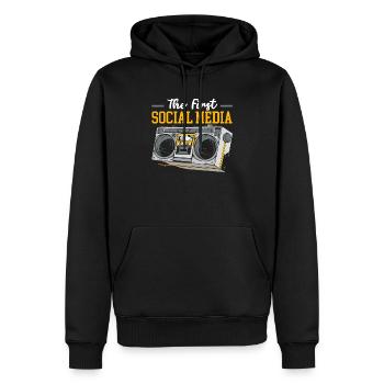 Le premier emploi de médias sociaux Gestionnaire de médias sociaux - Sweat à capuche Premium bio Homme - noir - Devant - Nico (187cm)