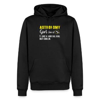 Astronomie Mädchen Astronomer Konstellationen Teleskop - Männer Premium Bio Hoodie - Schwarz - Vorne - Nico (187cm)