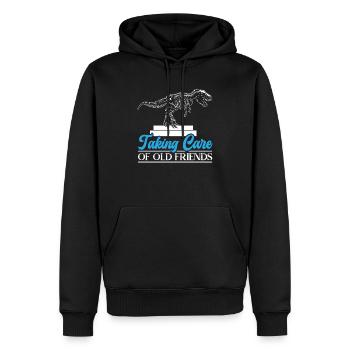 Prendre soin de vieux amis Musée Whisperer - Sweat à capuche Premium bio Homme - noir - Devant - Nico (187cm)