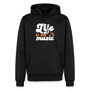 Das Leben ist die Musik Musiker Musik Liebhaber Musical - Männer Premium Bio Hoodie - Schwarz - Vorne - Nico (187cm)